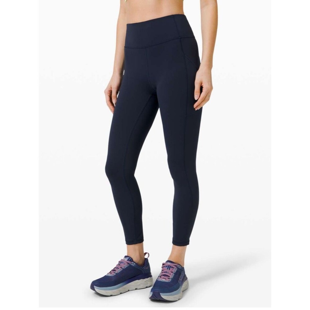 Lululemon True Navy Invigorate High Rise 25” Length Leggings Size 6